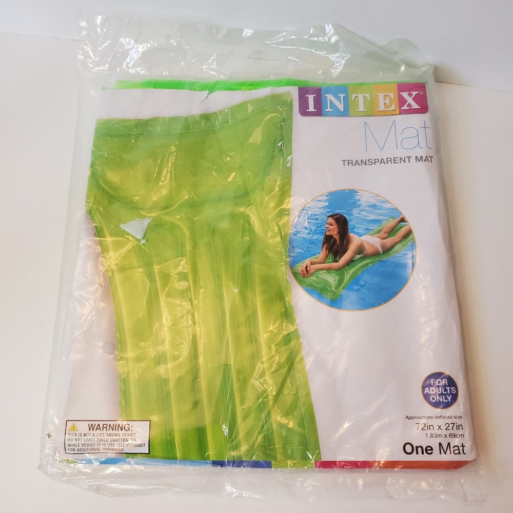 Intex Pool Inflatable Green Mat 72"x27" For Adults Summer‎ Time Fun NEW